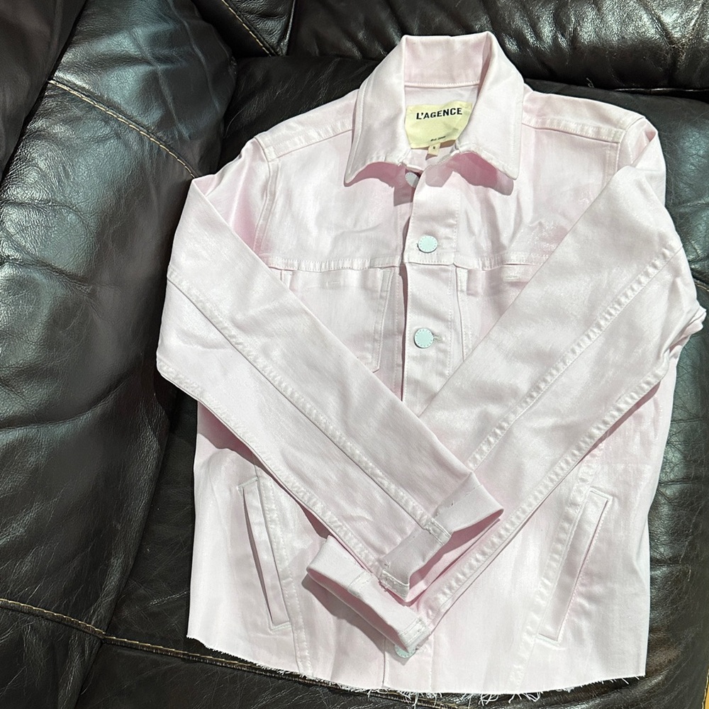 L'AGENCE Light Pink coated Women’sJean Jacket